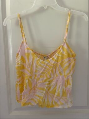 Billabong Yellow & Pink Leaf-Print Camisole